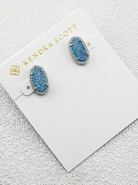 Kendra Scott Light Blue Quartz Point Stud Earrings
